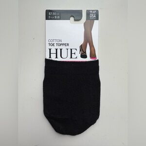 Hue Black Cotton Toe Topper Socks